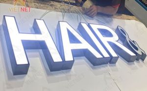 Chữ inox lồng mặt mica Hair
