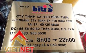 Bảng quảng cáo ăn mòn inox cho trụ sở công ty Bitis