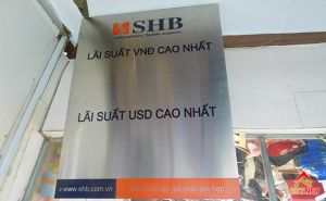 Bảng hiệu inox ăn mòn Ngân Hàng SHB