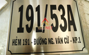 Bảng số nhà inox ăn mòn 53A đường Nguyễn Văn Cừ
