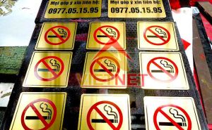 Mẫu bảng No Smoking inox ăn mòn