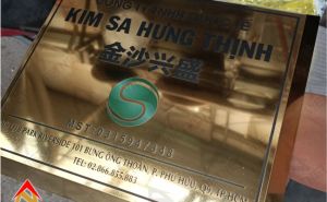 Bảng inox in UV Công ty Quốc Tế Kim Sa Hưng Thịnh