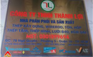 Bảng inox in UV công ty Thành Lợi
