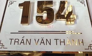 Bảng hiệu số nhà inox ăn mòn 154 Trần Văn Thành