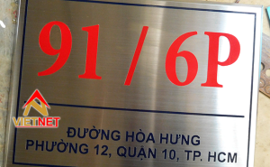 Bảng số nhà inox ăn mòn Hòa Hưng, Quận 10