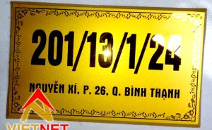 Bảng số nhà inox ăn mòn 201 Nguyễn Xí - Bình Thạnh