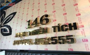 Chữ inox vàng 146 Mạc Thiên Tích