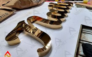 Chữ inox vàng Beauty Salon Nails