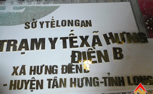 Bảng hiệu chữ inox vàng Trạm Y Tế Xã Bưng Điền B Tỉnh Long An