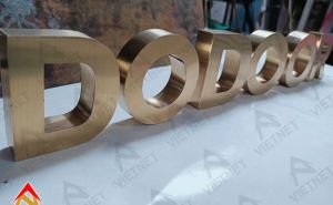 Chữ inox vàng xước Dodoor 