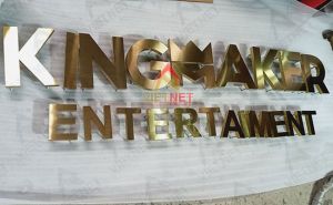 Chữ Inox vàng xước KINGMAKER ENTERTAIMENT