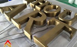 Chữ inox vàng xước Thou Art 