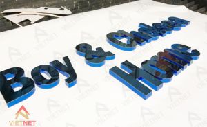 Chữ inox xanh - Vẻ đẹp thời thương và hiện đại