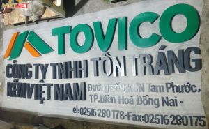 Gia công chữ inox sơn hấp nhiệt công ty TOVICO