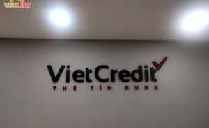 Gia công chữ inox sơn hấp nhiệt VietCredit