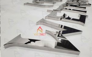 Gia công chữ inox trắng gương bền đẹp giá rẻ