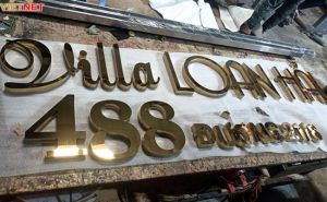 Gia công chữ inox vàng Villa Loan Hải 