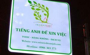 Hộp đèn mica hút nổi Trung tâm Anh ngữ INCEPTIVE