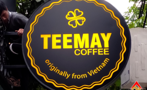 Mẫu hộp đèn quảng cáo Cafe Teemay
