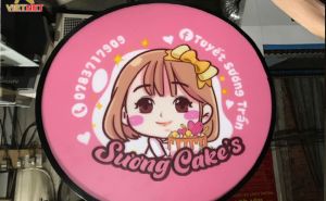 Làm hộp đèn quảng cáo mica Sương Cake’s bắt mắt