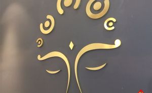 Mẫu logo nổi mặt phật bằng đồng