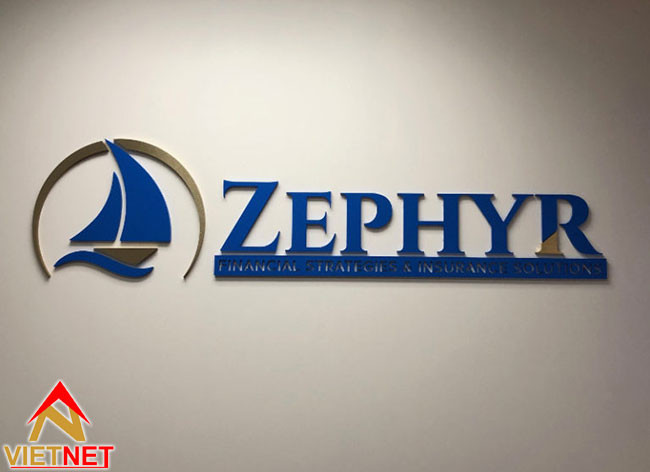 chu inox xanh và logo zephyr