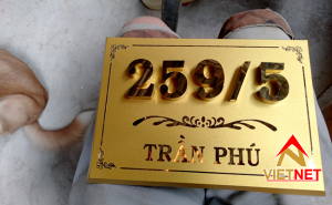 Bảng số nhà inox ăn mòn số nổi Trần Phú