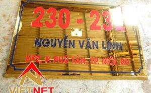 Bảng số nhà inox ăn mòn đường Nguyễn Văn Linh - Bình Dương