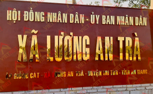 Bộ chữ inox vàng UBND Xã Lương An tỉnh An Giang